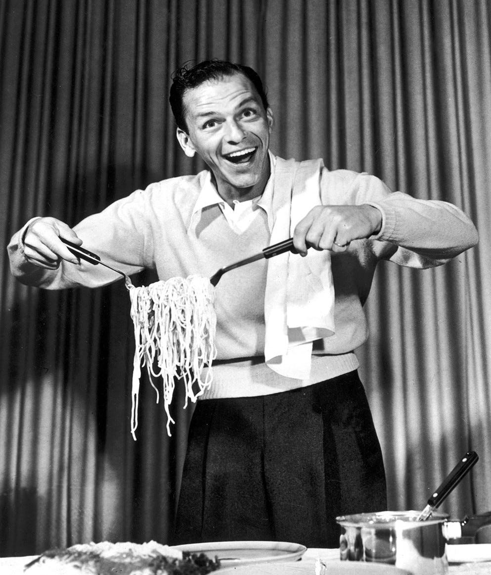 Eat Like the Stars: Sinatra Marinara Sauce, Fettucine a la Sinatra, and  Sausage and Peppers by Sinatra | EatDrinkFilms.com