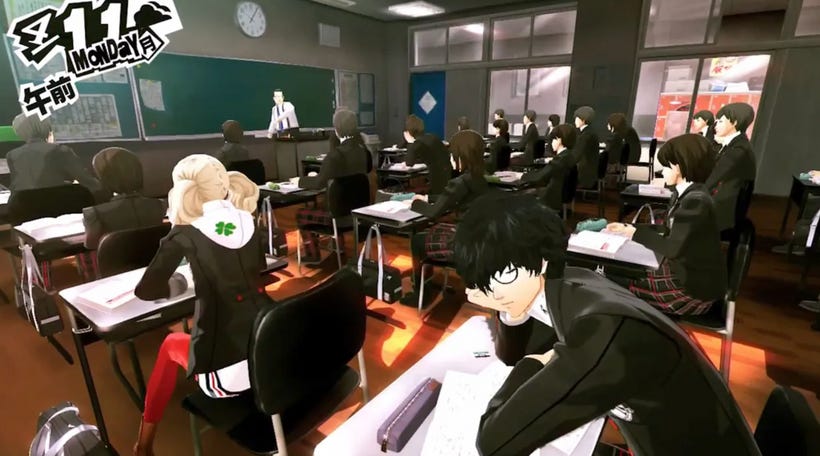 A student takes a nap in class
