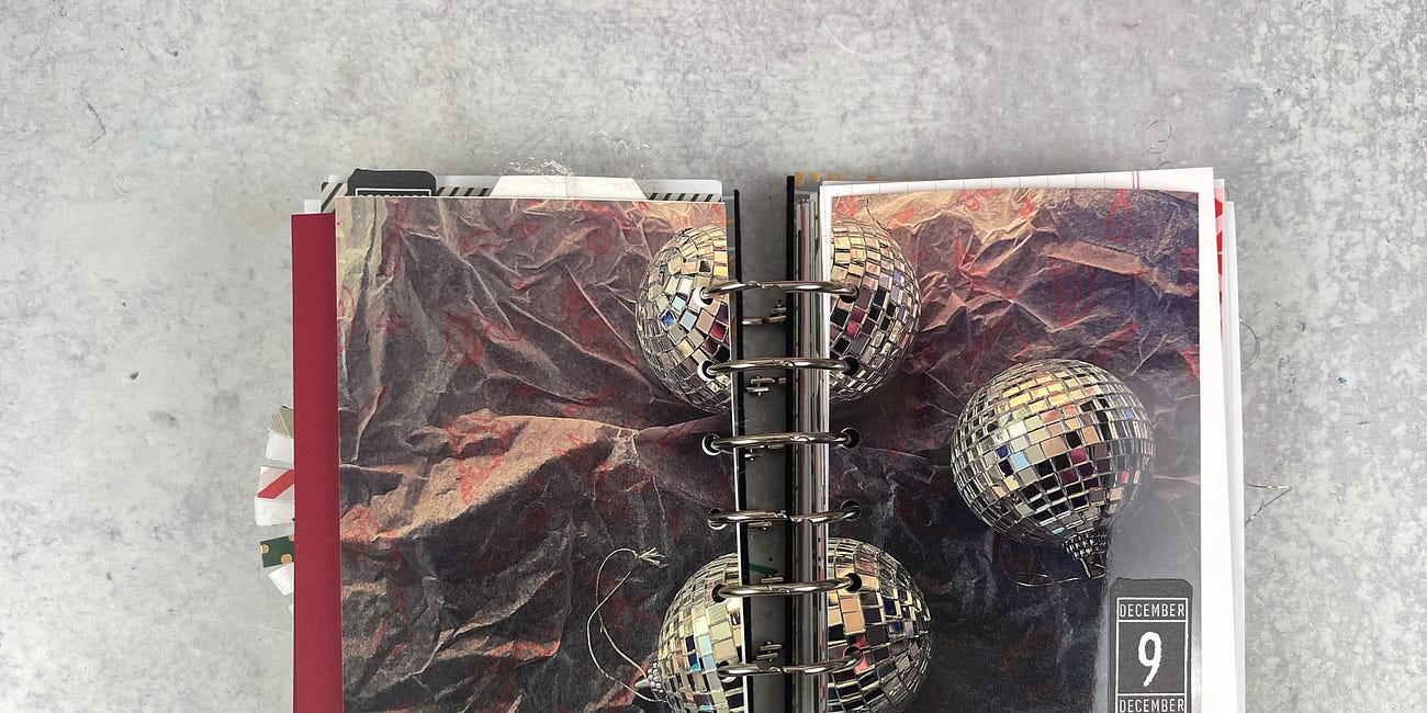 December Daily Pages 12/09/23: Full Photo Disco Ornaments