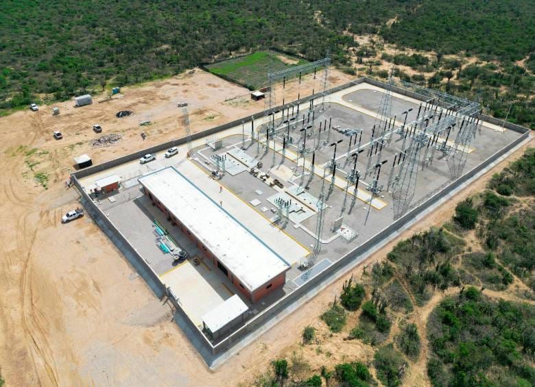 Aspecto de la subestación del parque eólico Beta, ubicado en Uribia en La Guajira, en la costa Atlántica, donde EDPR construye los que se consideran los parques eólicos más grandes del país. FOTO cortesía EDP Renewables