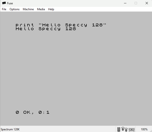 Getting Started with the Fuse Emulator for ZX Spectrum