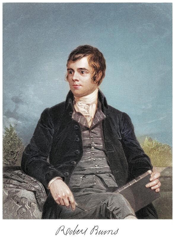 Portrait of Robert Burns (25 January 1759 - 21 July 1796), Scottish poet and lyricist