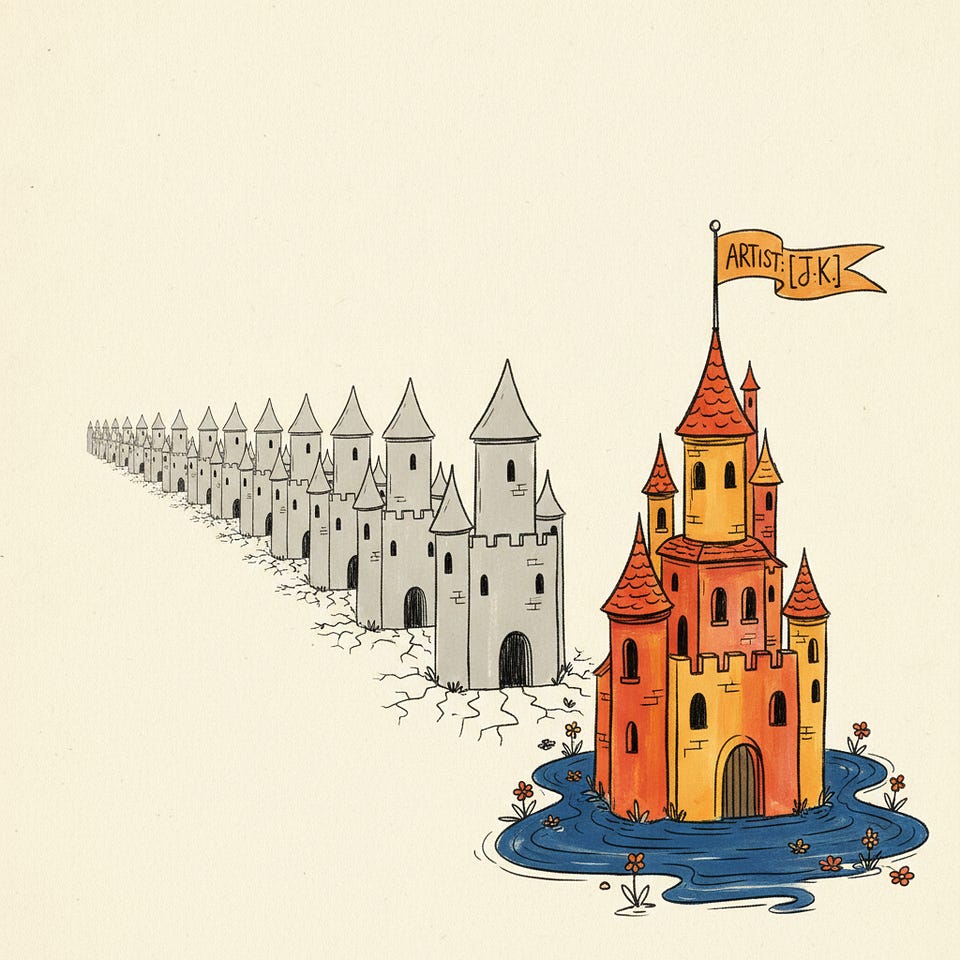 Newsletter artwork for “The Moat Is Dead. Long Live Taste.”