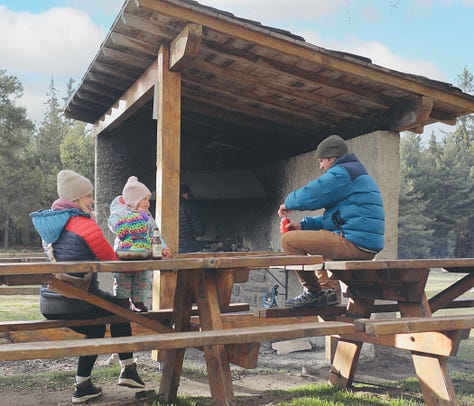 paella camp cooking outside