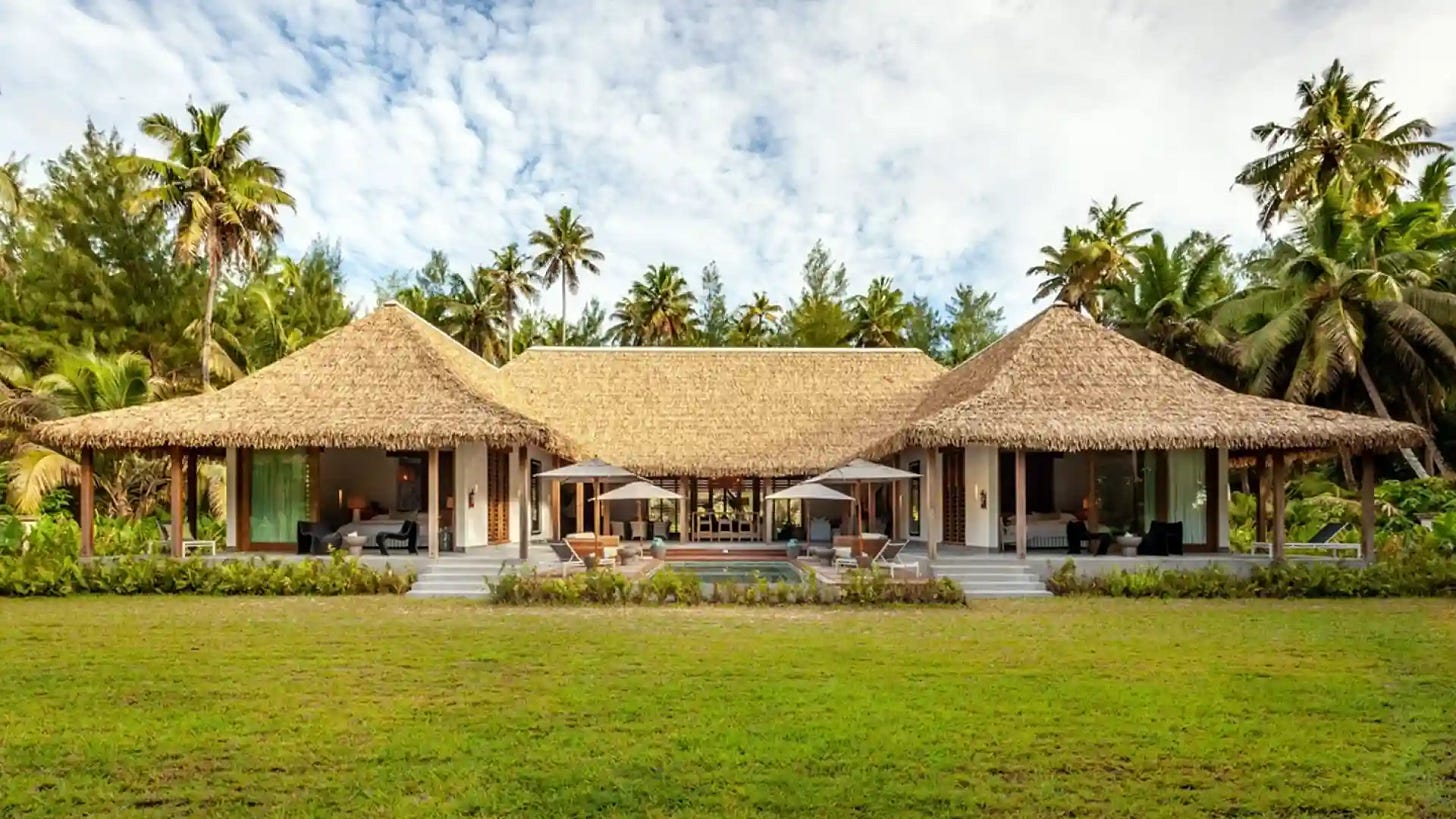 Alphonse Island Lodge has four luxurious four-bedroom air-conditioned beach retreats.