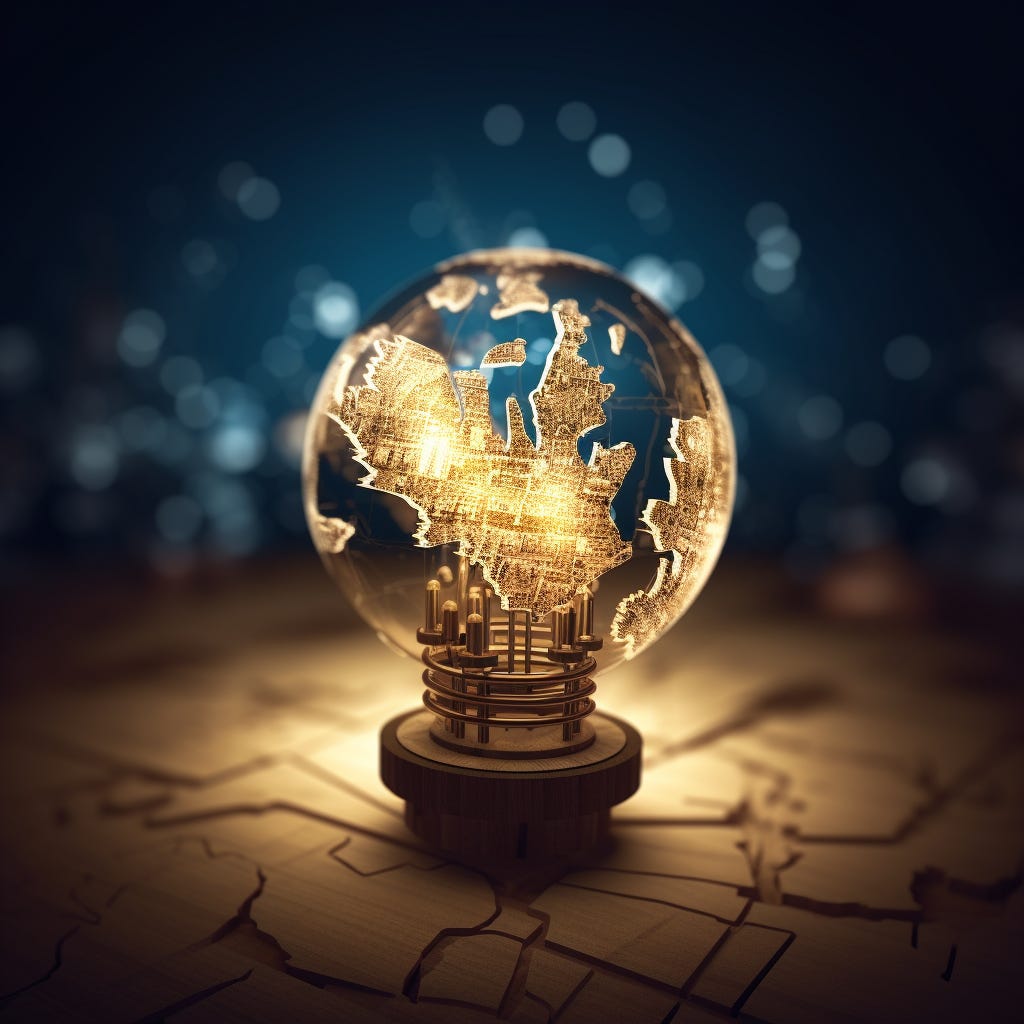 A lightbulb whose element is a map of Ontario