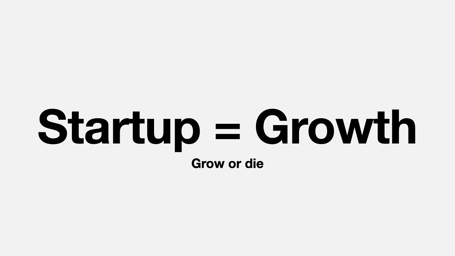Startup=Growth: Grow or die