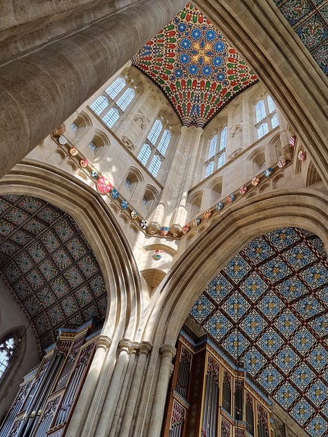 Pictures of Bury St Edmunds including the cathedral, abbey ruins and Angel Hotel
