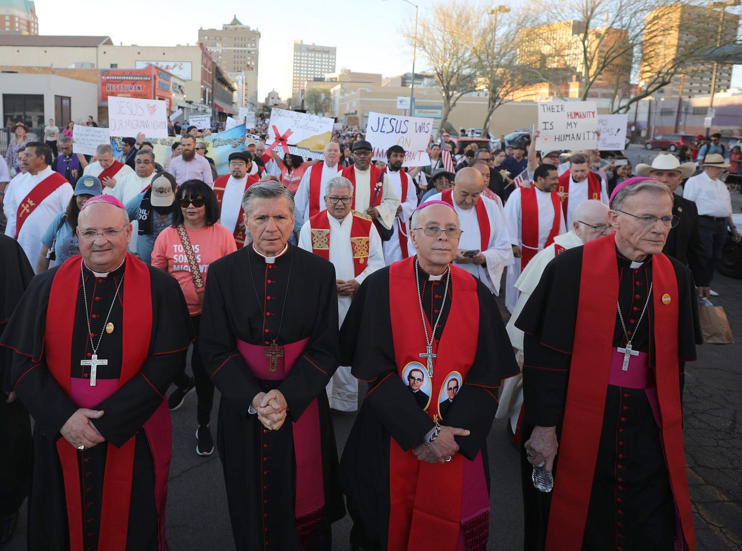 Bishop Mark Seitz marches with bishops and Catholics in El Paso Bishop Mark Seitz marches with bishops and Catholics in El Paso