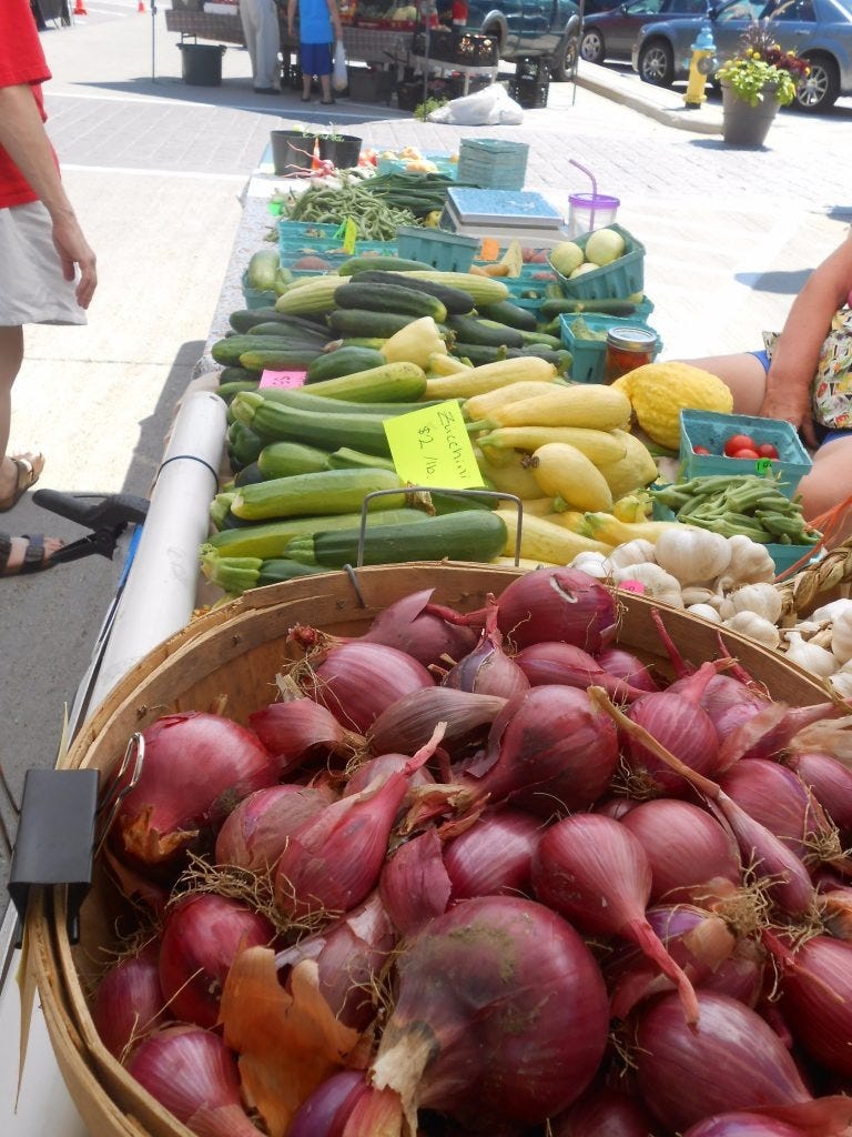 vegetables at a farmers market