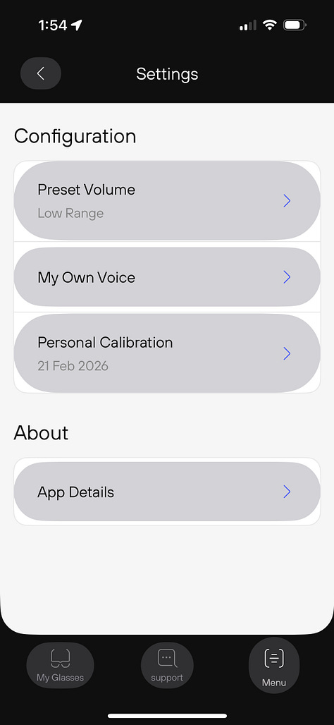 Screenshots from the Nuance Audio app for iOS.