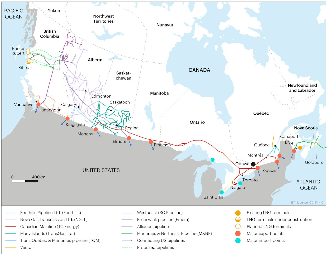 Map of Canada's gas infrastructure