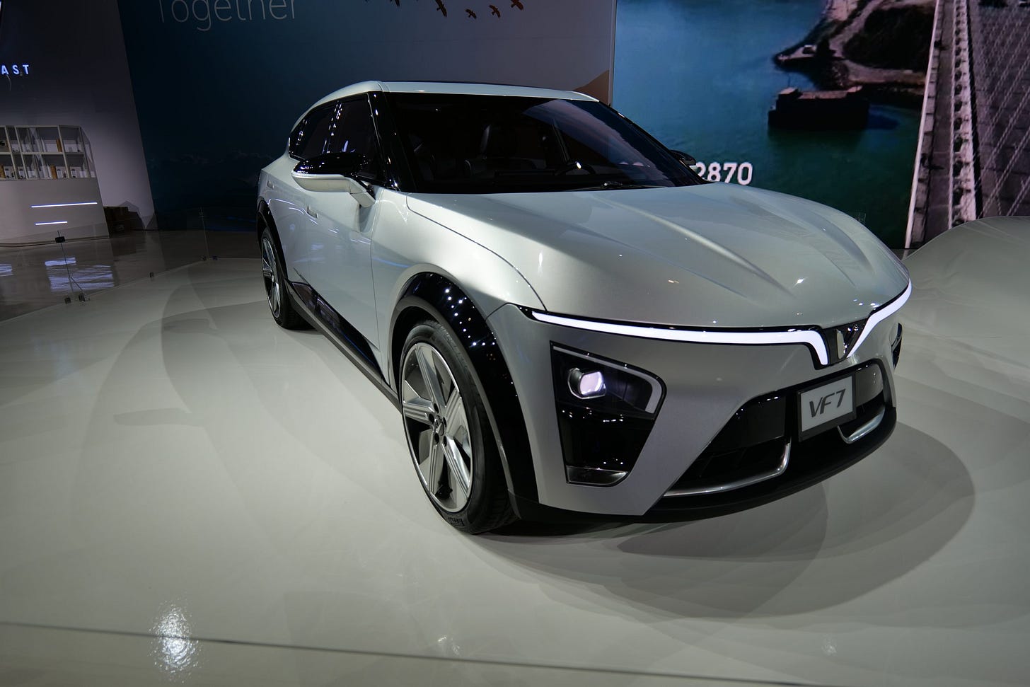 Vietnam's first automaker and EV-brand, VinFast, made a strong showing with three debut models. Here's the VF7.