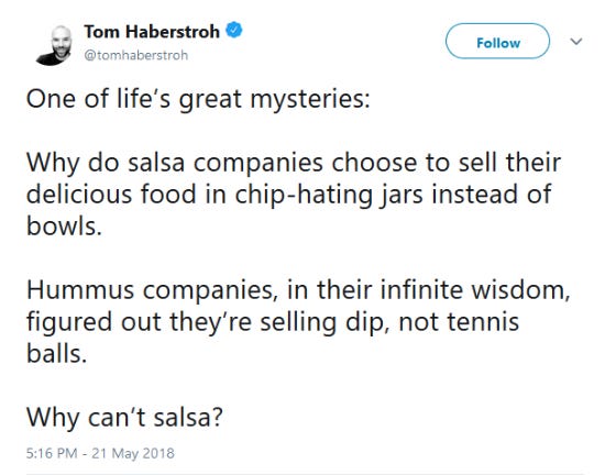 Screenshot of a sort of profound tweet about salsa Screenshot of a sort of profound tweet about salsa