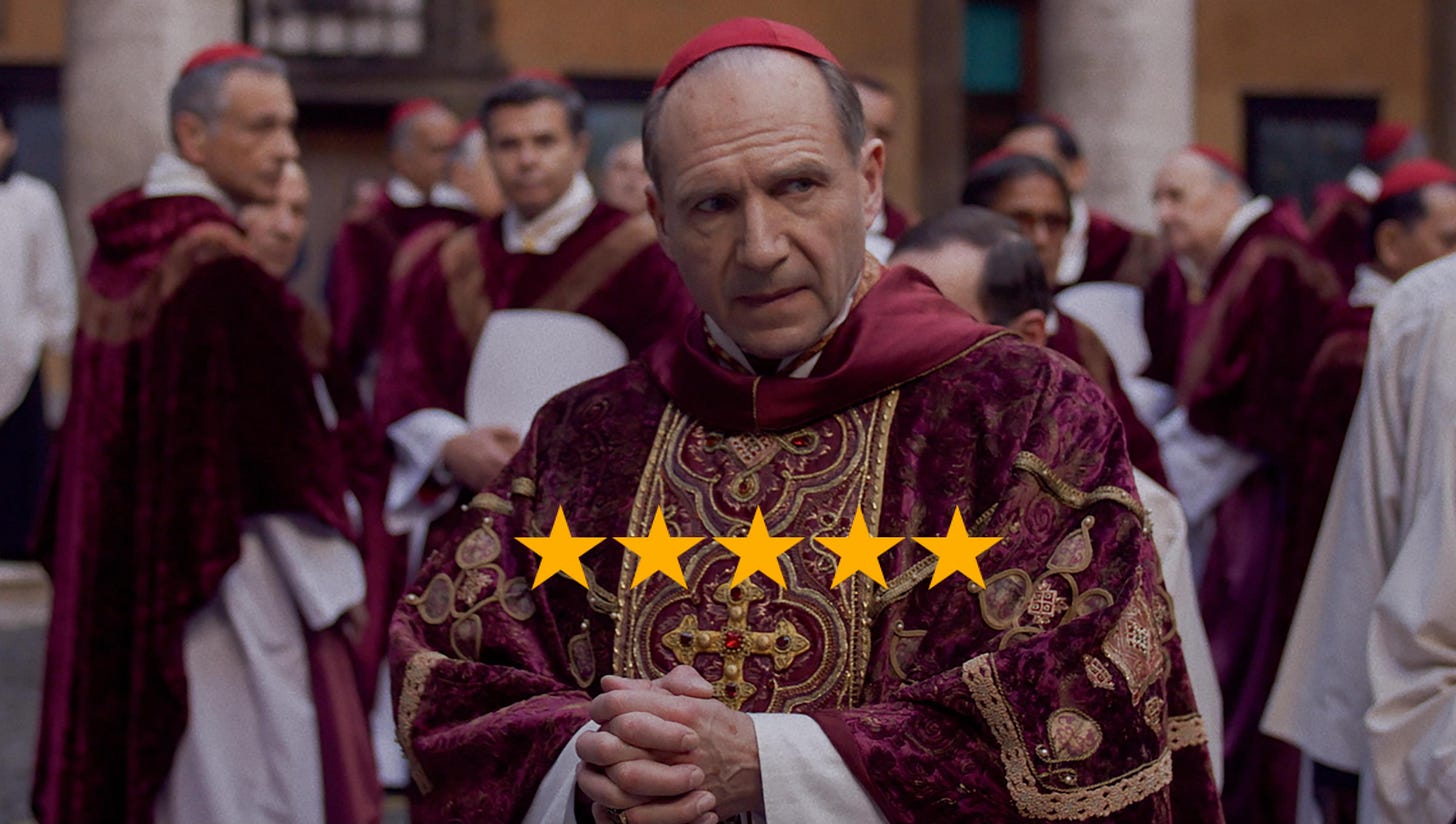 Ralph Fiennes poses as Cardinal Lawrence in the Vatican.
