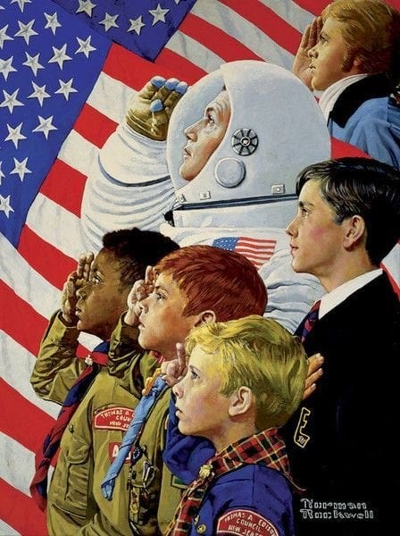 r/PropagandaPosters - "From Concord to Tranquillity" by Norman Rockwell, 1973