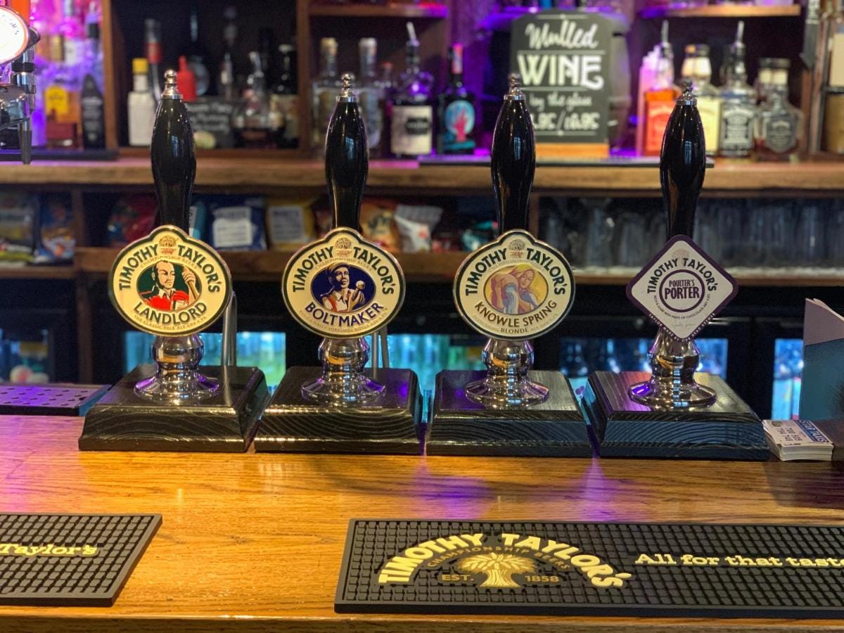 Timothy Taylor bitter beer pumps