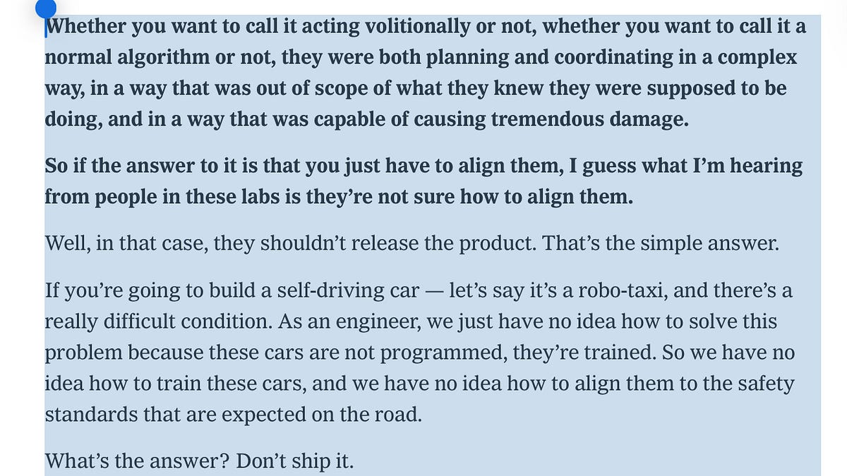 “I think the answer is we have to shut the labs down” - Jensen Huang