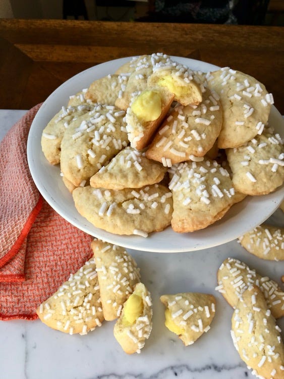 Raviole farcite con crema pasticcera