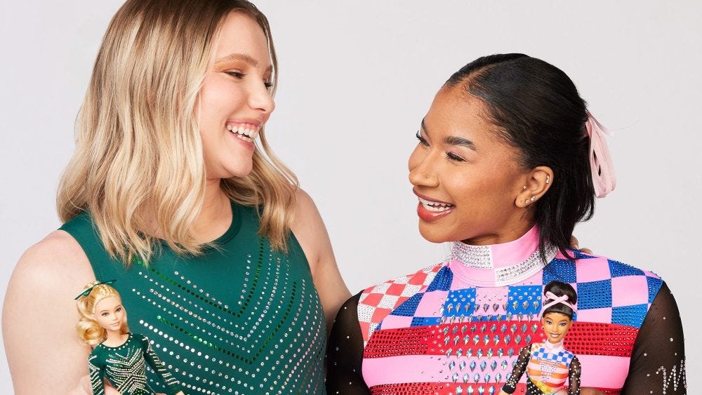Barbie Debuts Jordan Chiles and Jade Carey Dolls for Intl Women's Day