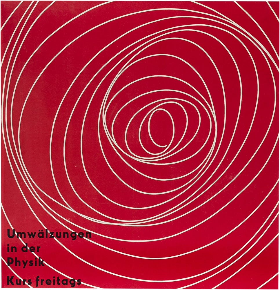 Otl Aicher, Umwälzungen in der Physik, Kurs freitags, November 1952, Ulmer Volkshochschule, Ulm, 1952 [Flat & Bound, at Integral Lars Müller GmbH, Zürich. Museum für Gestaltung Zürich]