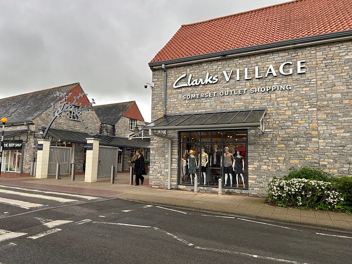 Clarks Village Shopping Centre. Views of the centre. Images: Roland's Travels