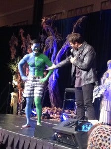 Misha admires Osric's fannish commitment