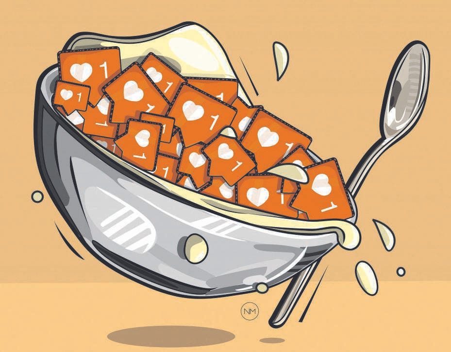 In Bowl-of-Likes, social media likes are equated to the addictive power of sugar. Artworks: Neo Mahlangu