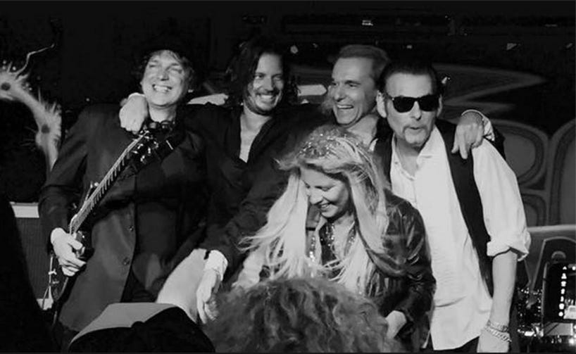 The band Missing Persons in a black and white photo The band Missing Persons in a black and white photo