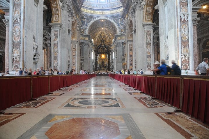 A picture containing aisle, altar

Description automatically generated