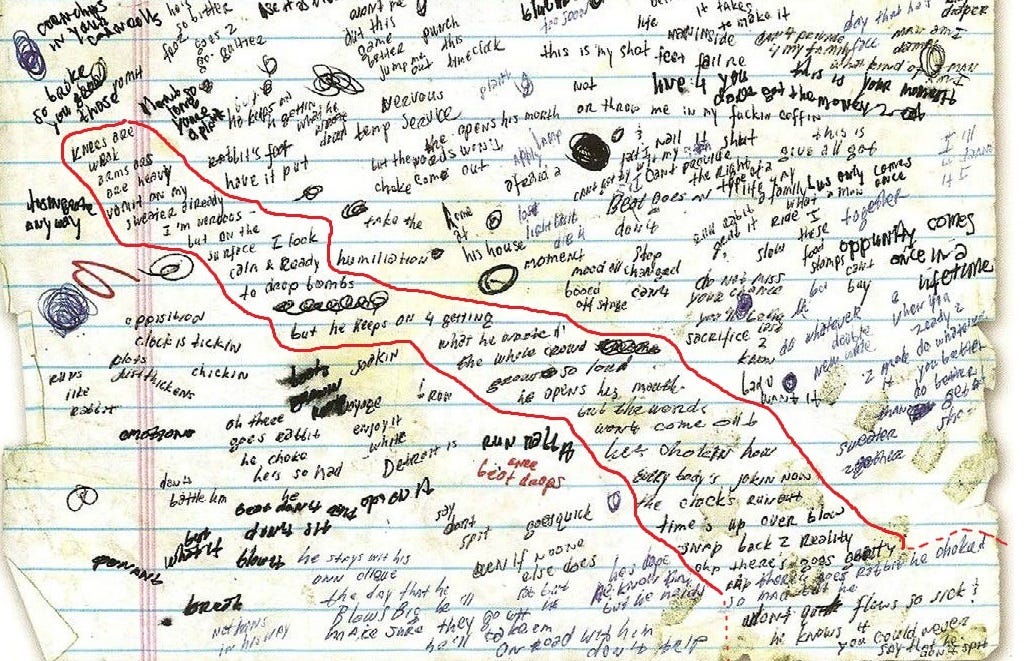 One of the sheets where Em wrote Lose Yourself : r/Eminem One of the sheets where Em wrote Lose Yourself : r/Eminem