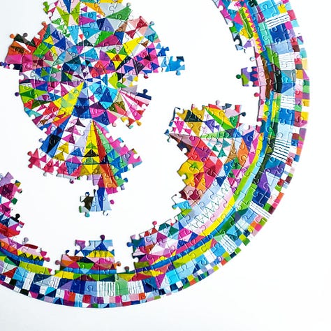Eeboo Piece and Love Triangle Pattern Jigsaw Puzzle