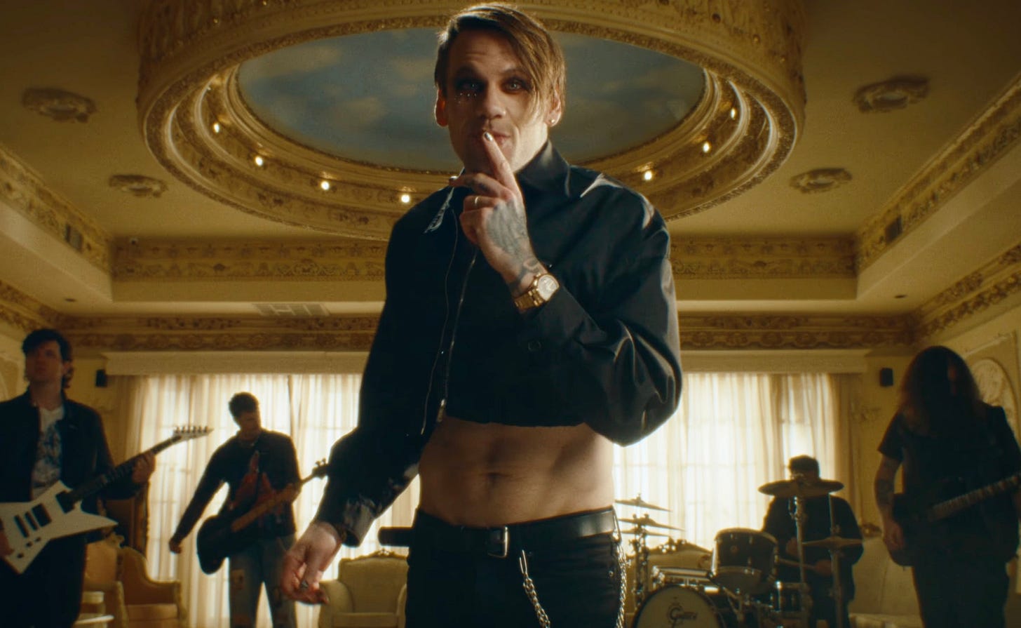 Caleb Shomo performing in the music video for Free by Beartooth. Caleb Shomo performing in the music video for Free by Beartooth.