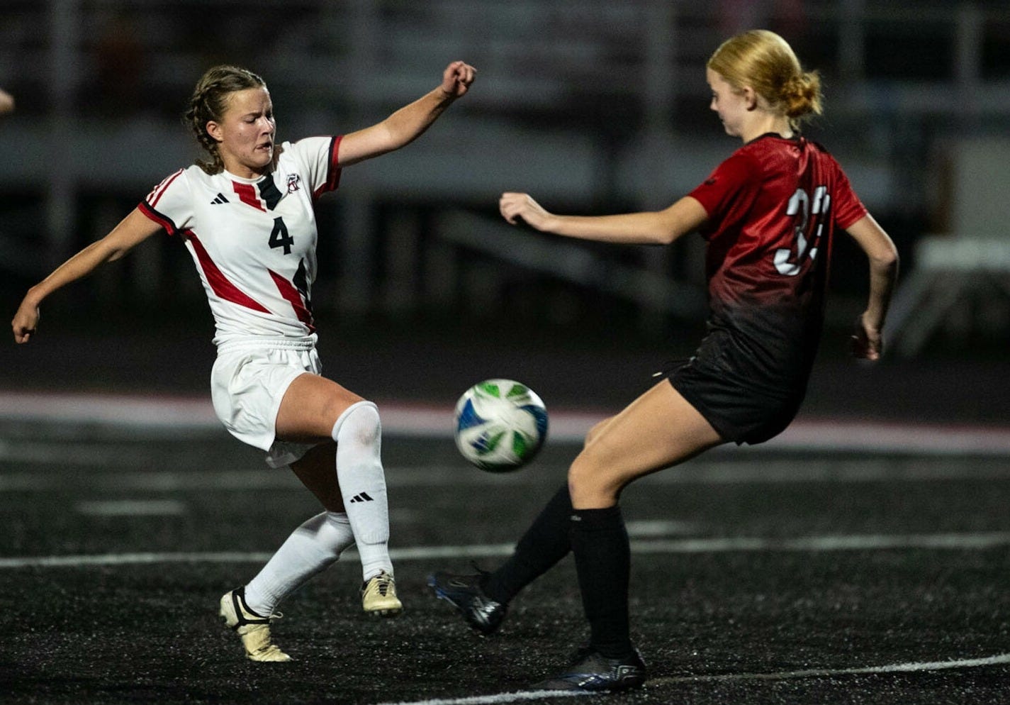 Toledo's Aspen Cooper and Tenino's Tate Carbonneau battle for possession during Tenino and Toledo's draw on Sept. 22. Toledo's Aspen Cooper and Tenino's Tate Carbonneau battle for possession during Tenino and Toledo's draw on Sept. 22.