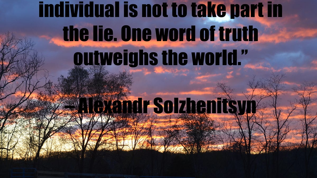 Do Not Take Part in the Lie