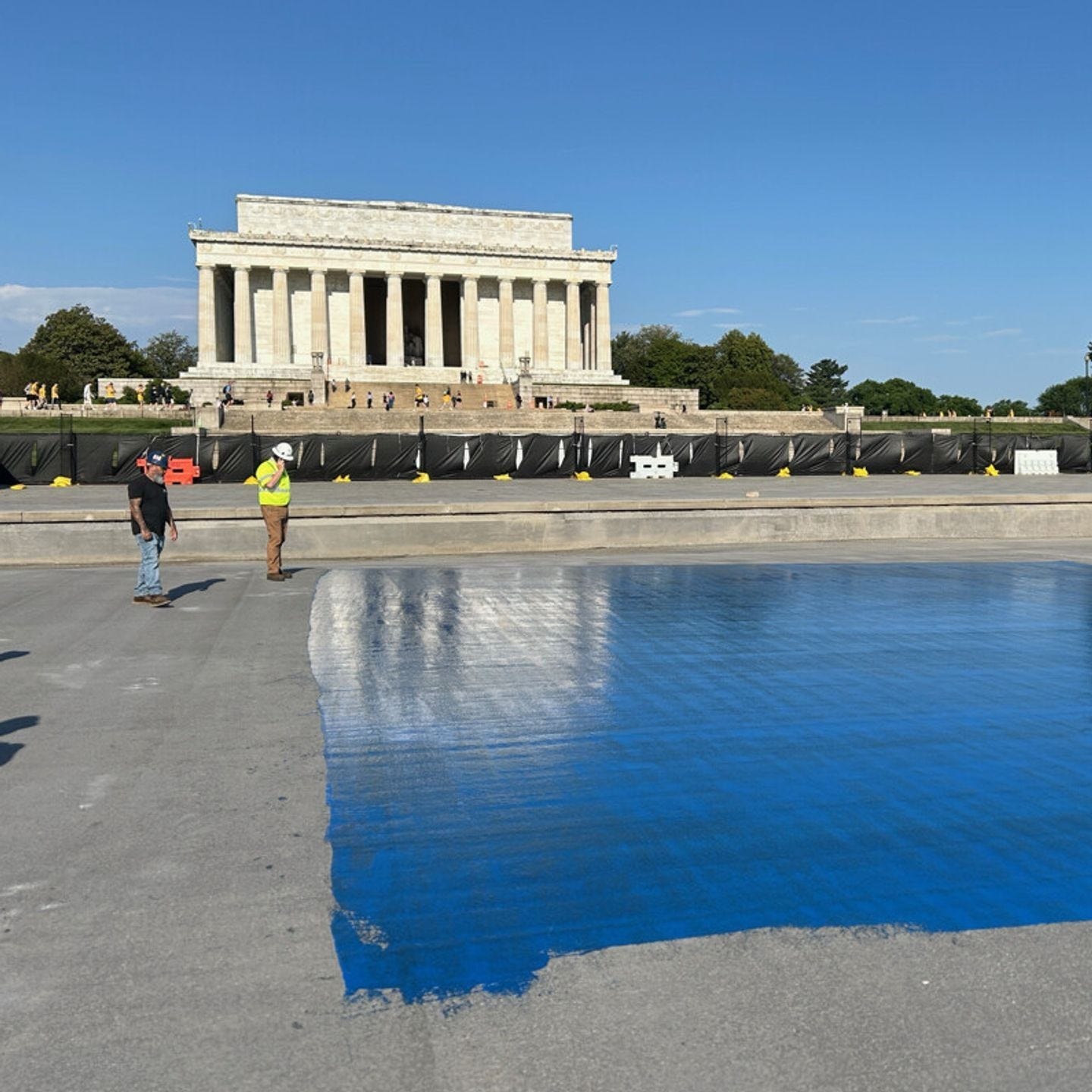 Makeover in progress: Trump shares photos of Lincoln Memorial Reflecting  Pool