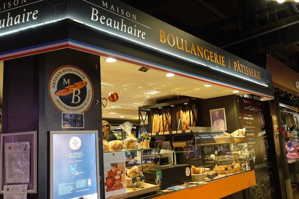 Fresh Bakery at Victor Hugo Market, Toulouse, France Fresh Bakery at Victor Hugo Market, Toulouse, France