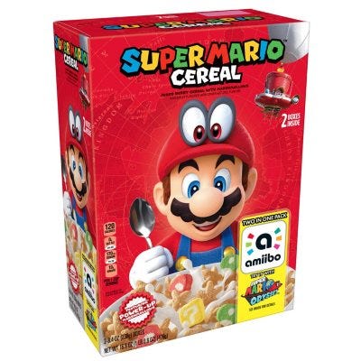 Super Mario Breakfast Cereal, Mixed Berry with Marshmallows (8.4 oz., 2 pk.)