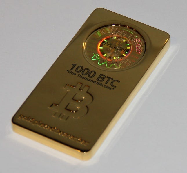 1000 BTC gold bar 1000 BTC gold bar