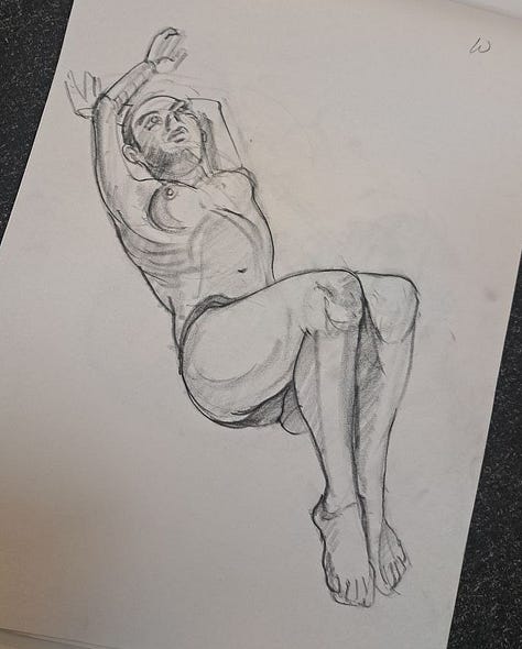 life model sketches in cardiff life drawing