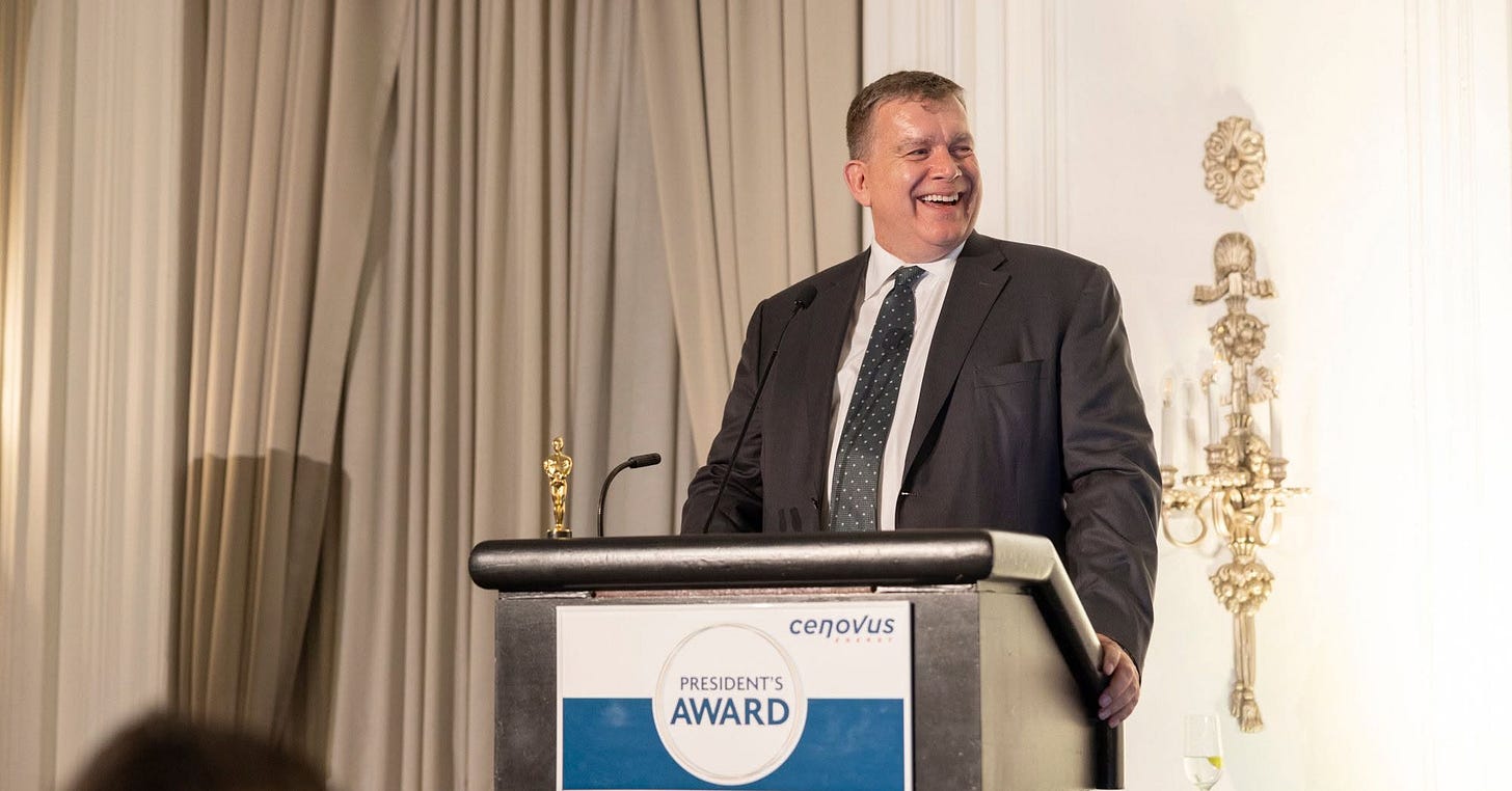 May be an image of dais and text that says 'cenovus PRESIDENT'S AWARD' May be an image of dais and text that says 'cenovus PRESIDENT'S AWARD'