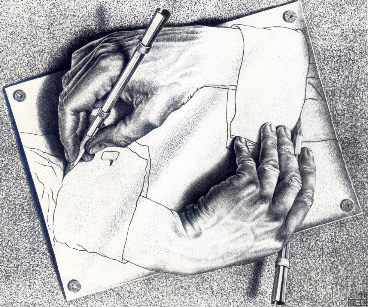 Drawing Hands - Maurits Cornelis Escher - 1948