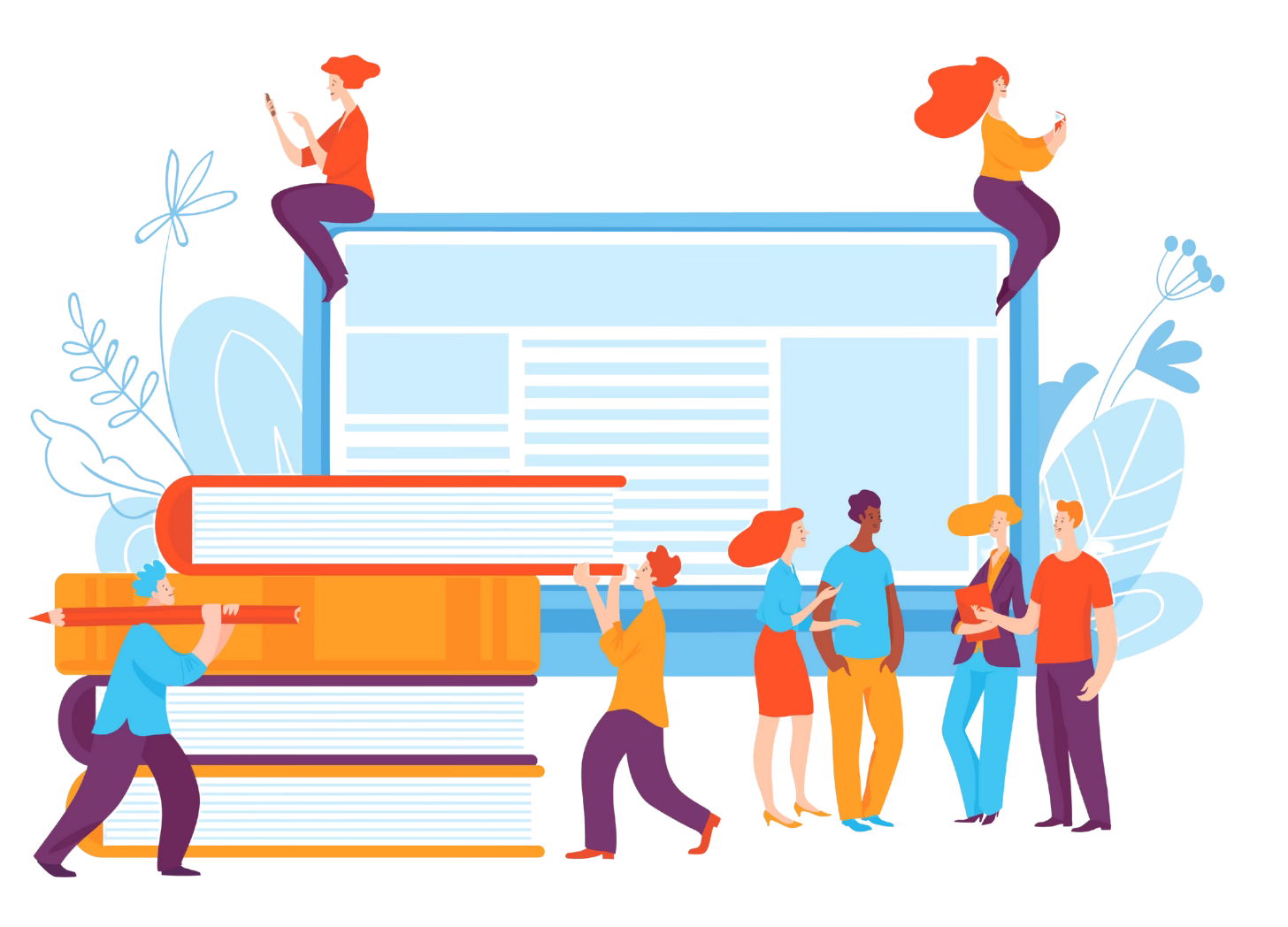 best book coach advice - people standing next to giant books