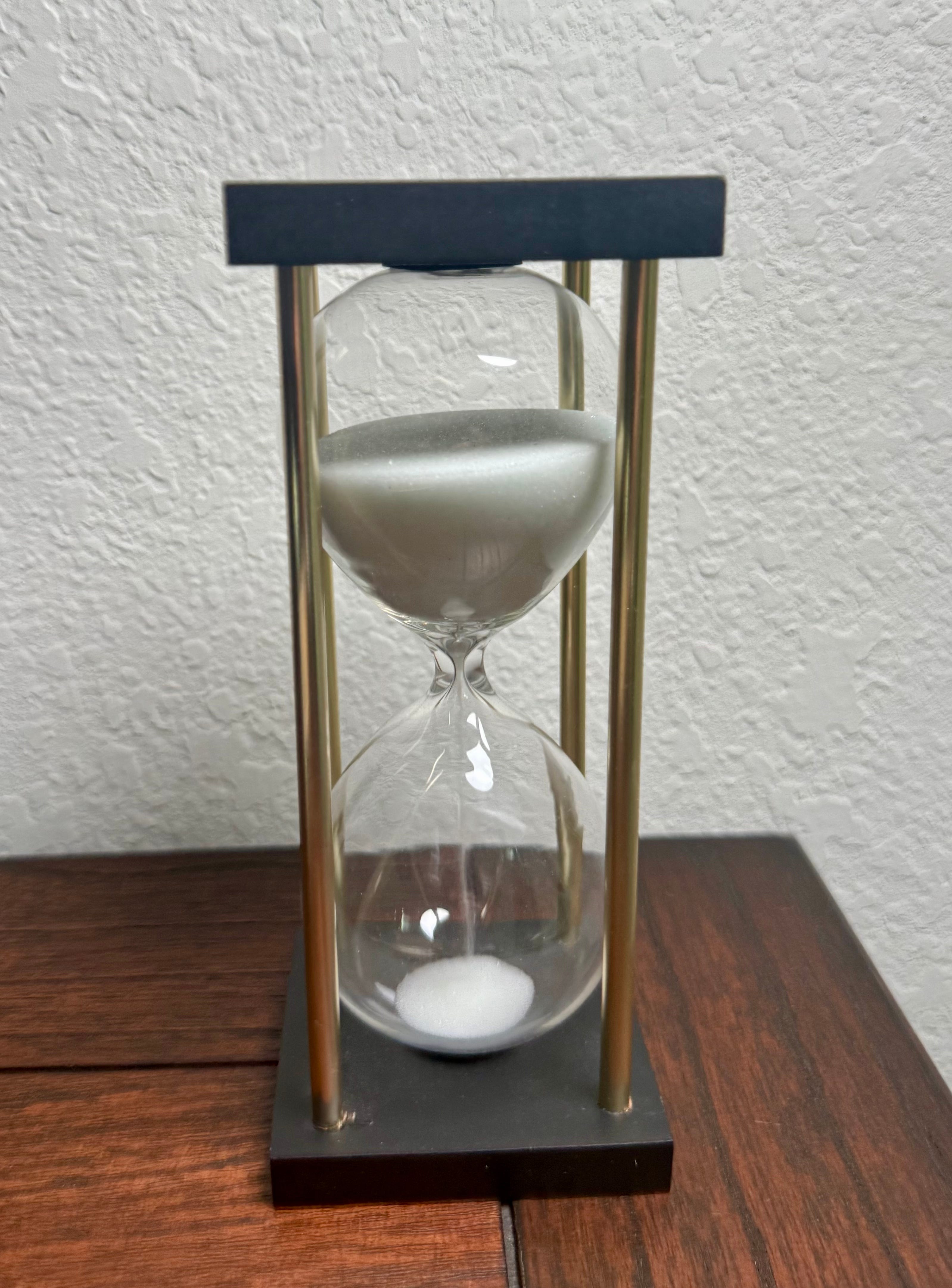 Hourglass on a desk