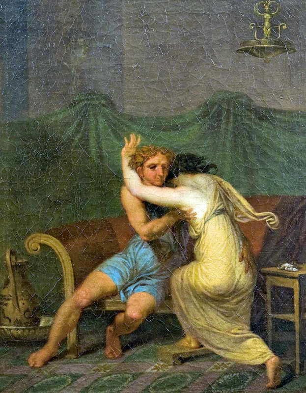 Catullus and Lesbia, who in his arms seeking solace for her sparrow’s death, c. 1809, via Nivaagaard Museum.