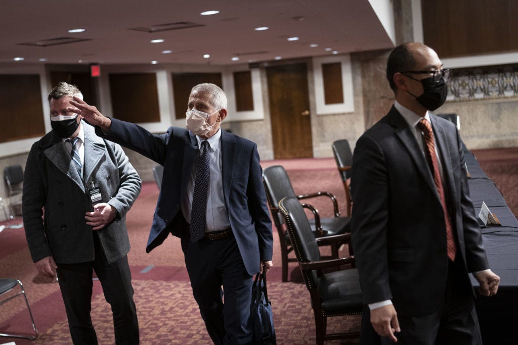 Anthony Fauci wearing a mask