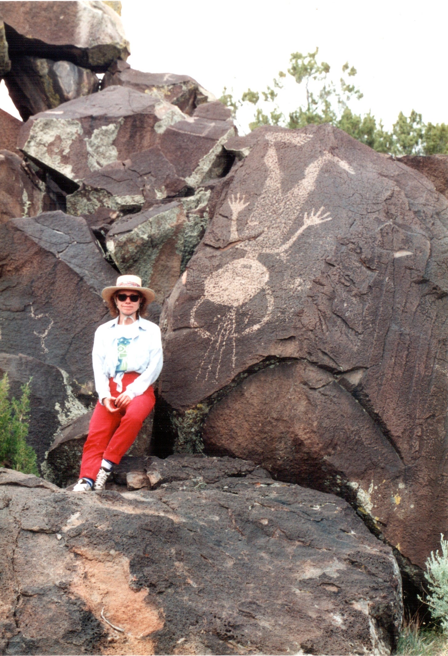 Karen with Petroglyphs Karen with Petroglyphs