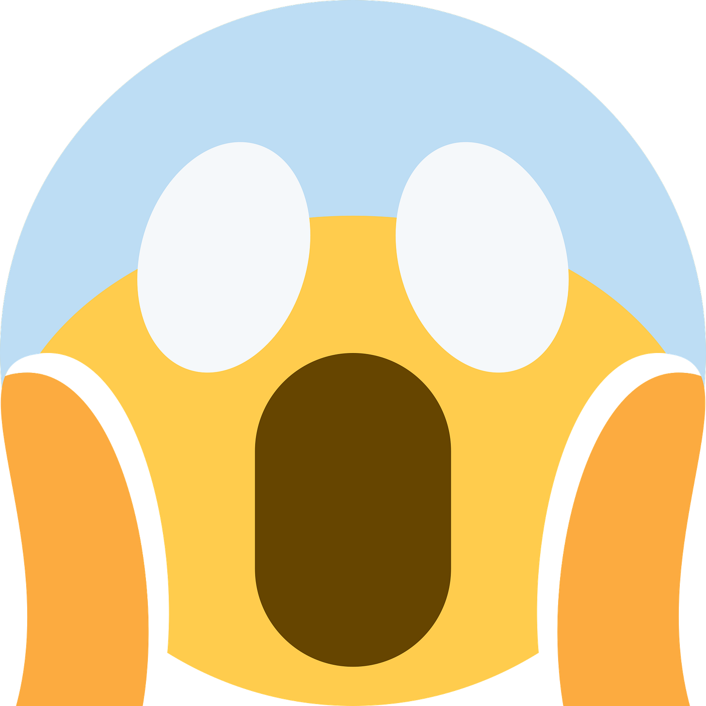 The Face Screaming in Fear emoji 😱, hands on the cheeks: the way most people picture the figure in Munch’s The Scream (Twemoji, CC BY 4.0) The Face Screaming in Fear emoji 😱, hands on the cheeks: the way most people picture the figure in Munch’s The Scream (Twemoji, CC BY 4.0)