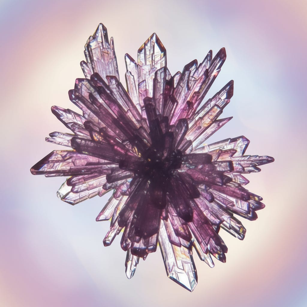 Myoinositol crystal with aesthetic background, unchanged crystal