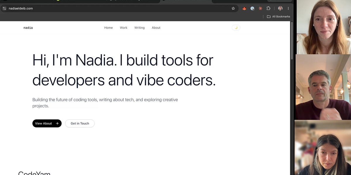 Brainstorming on a Personal Website Redesign with the CodeYam Team